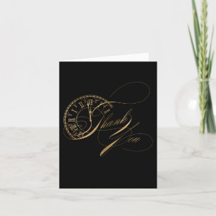 Schriftzug Silvester Faux Gold Dankeschönkarte Dankeskarte