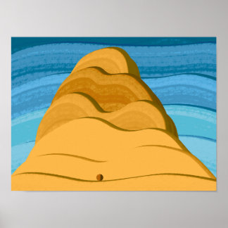 Schritt des Glaubens Abstrakter Goldener Berg Poster