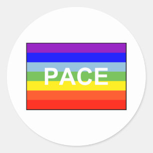 SCHRITT Friedensflaggen-Regenbogen Runder Aufkleber