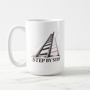 Schritt für Schritt – Minimales Motivationszitat Kaffeetasse