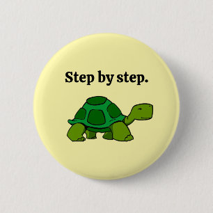 Schritt für Schritt Turtle-Cartoon, anhaltender Er Button
