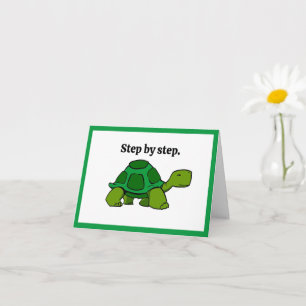 Schritt für Schritt Turtle-Cartoon, anhaltender Er Karte