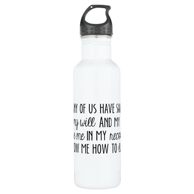 Schritt-Gebets-Wasser-Flasche B&W Na 3. Edelstahlflasche (Vorderseite)