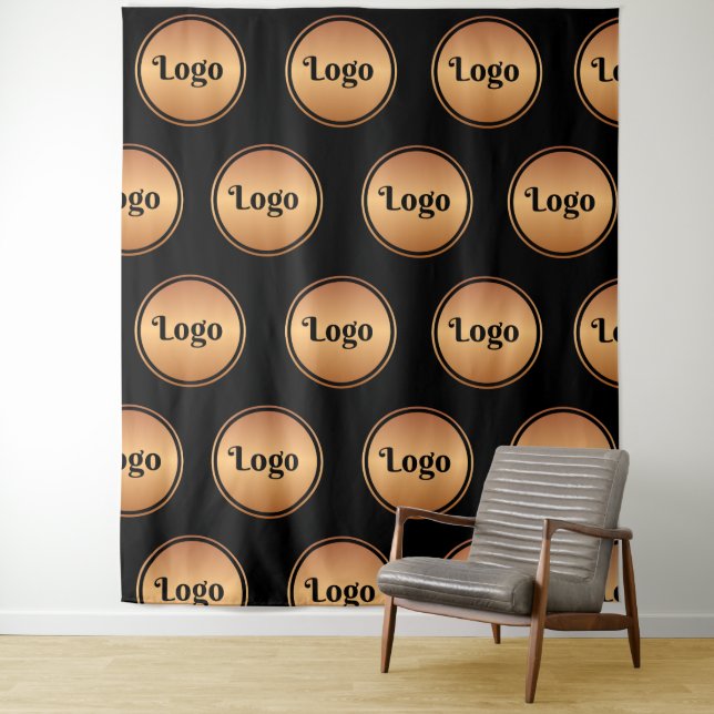 Schritt und Wiederholung der klassischen Logokombi Wandteppich (Beispiel)