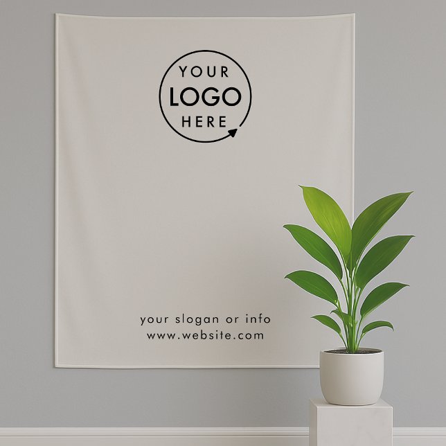 Schritt und Wiederholung des grauen Fotos Wandteppich (Company branded professional backdrop fabric tapestry drape signs for small business promotion.)