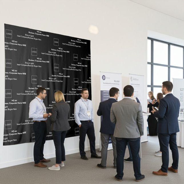 Schritt und Wiederholung von Firmenlogos, Schwarz  Wandteppich (Von Creator hochgeladen)