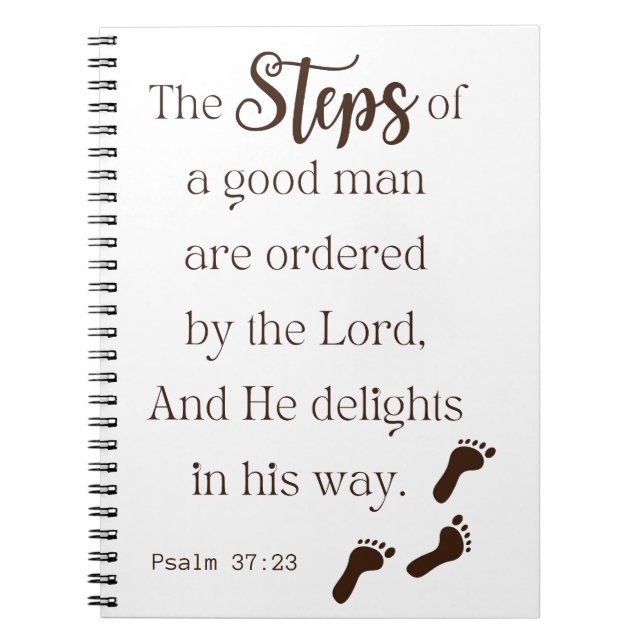 Schritte eines guten Mannes - Psalm 37:23 Bibelver Notizblock (Vorderseite)