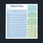 Schritte für Blue Green Day Tracker-Aufgaben - Med Notizblock<br><div class="desc">Praktisches Notizblock, um Ihnen zu helfen, den Überblick über Ihre täglichen Gewohnheiten behalten, sicherzustellen, dass Sie genug Wasser trinken, mindestens einmal pro Stunde während eines achtstündigen Arbeitstages strecken, die Anzahl der Schritte, die Sie brauchen, und denken Sie daran, Ihre Medikamente oder Vitamine zu nehmen! Es gibt auch eine praktische Liste...</div>