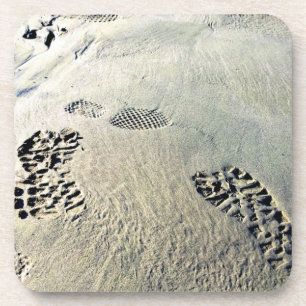 Schritte im Sand Untersetzer