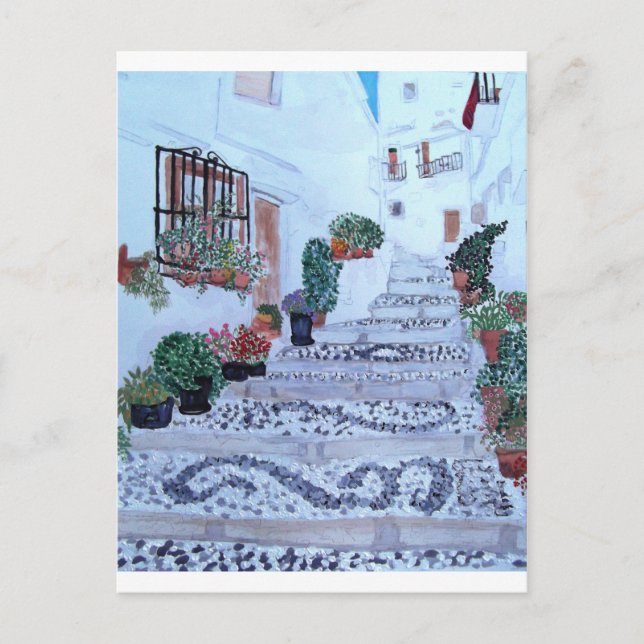 Schritte in der Altstadt von Frigiliana Postkarte (Vorderseite)