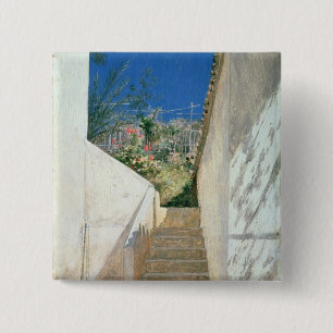 Schritte in einem Garten, Algerien, 1883 Button