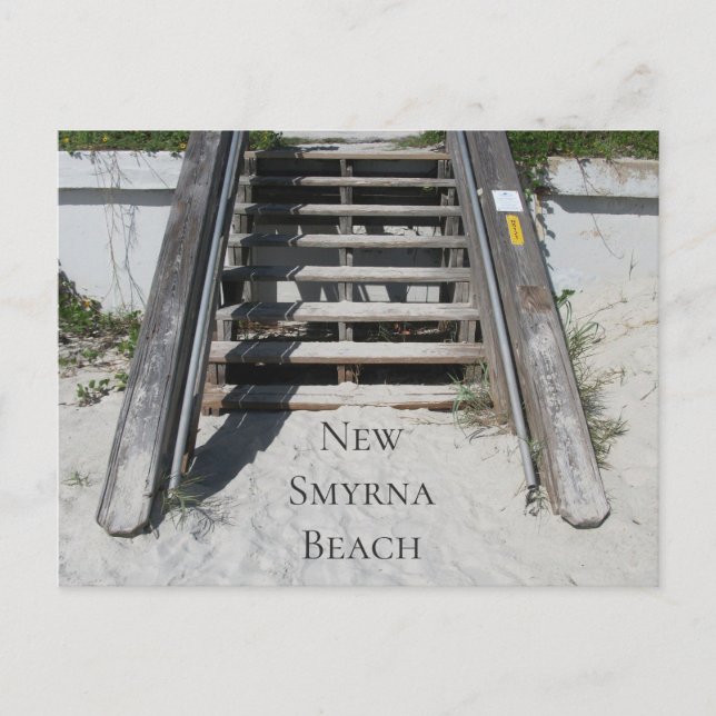 Schritte zum Strand, New Smyrna Beach, Florida Postkarte (Vorderseite)