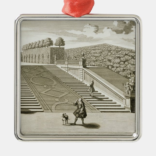 Schritte zur Gartenterrasse, Belvedere-Palast, Ornament Aus Metall (Vorne)
