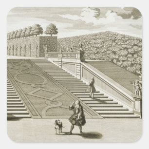 Schritte zur Gartenterrasse, Belvedere-Palast, Quadratischer Aufkleber