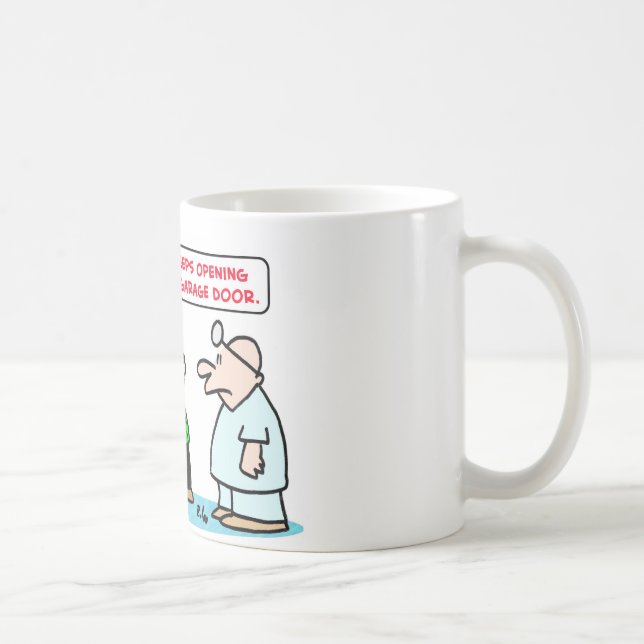Schrittmachergaragen-Türoffenes geschlossen Kaffeetasse (Rechts)