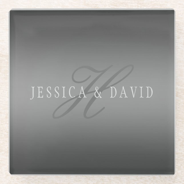 Schrittweise Veränderung der Gradient Graue belieb Glasuntersetzer (Vorderseite)