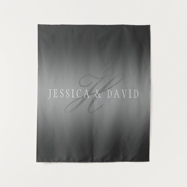 Schrittweise Veränderung der Gradient Graue belieb Wandteppich (Vorderseite)