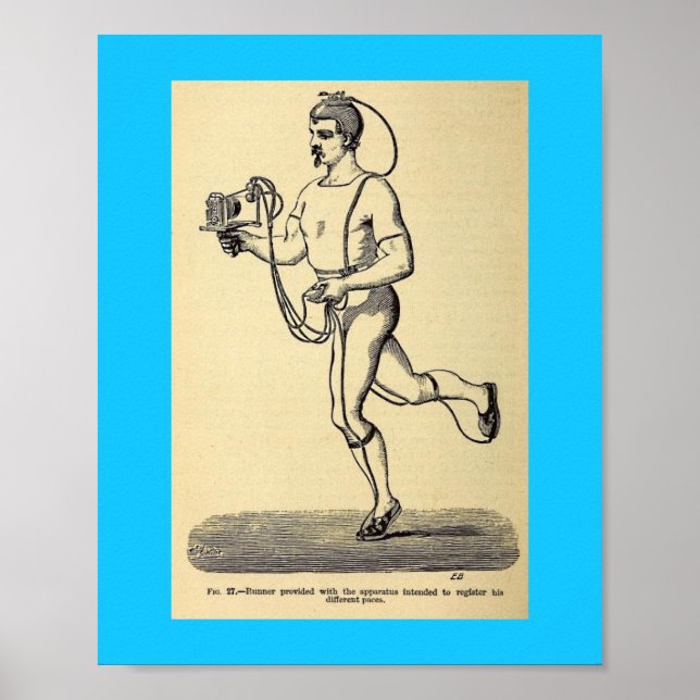 Schrittzähler für Vintage Gesundheit 1874 Zeichnen Poster (Vorne)