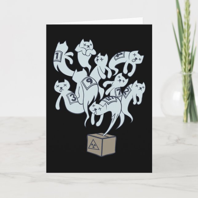 Schrödinger Cat 9 Lives Karte (Vorderseite)