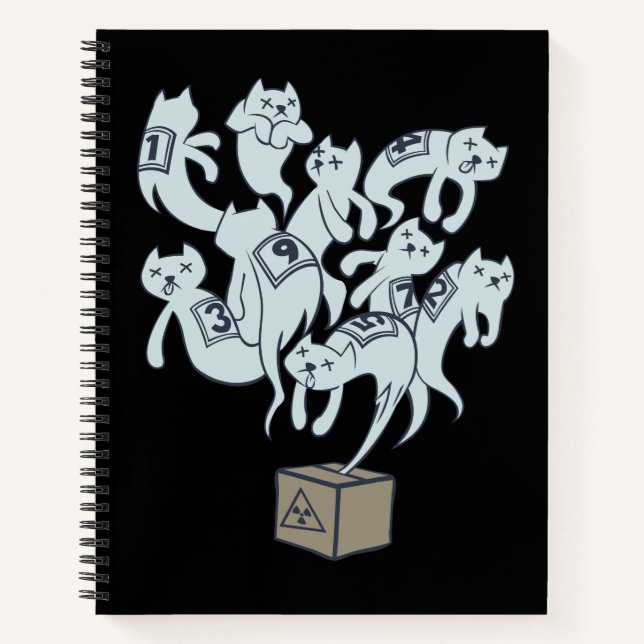 Schrödinger Cat 9 Lives Notizbuch (Vorderseite)