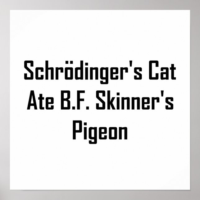 Schrodinger Cat Ate B.F. Skinner's Pigeon Poster (Vorne)