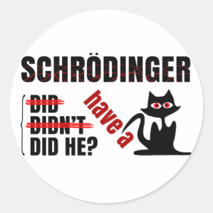 Schrodinger-Dillema Runder Aufkleber