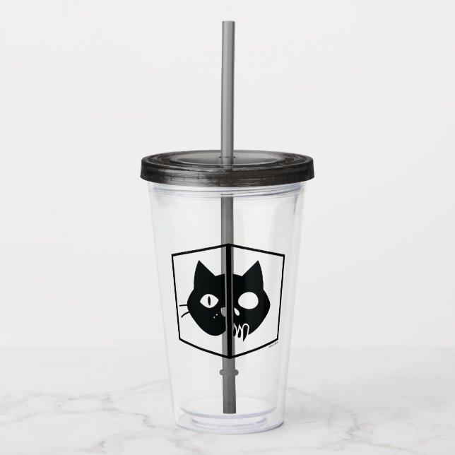 Schrödinger Katzen-Grafik Acryltrinkbecher (Vorderseite)