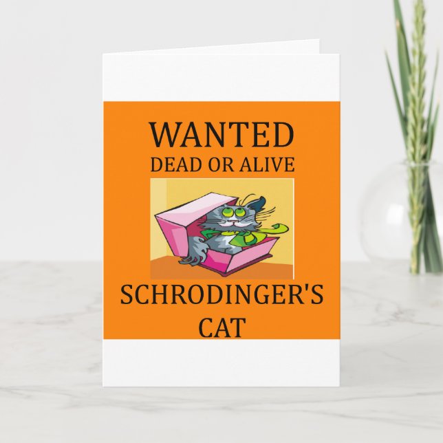 Schrodinger-Katzenwitz Karte (Vorderseite)