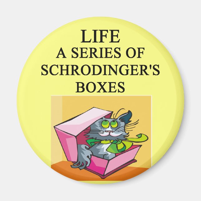 Schrodinger-Katzenwitz Magnet (Vorne)