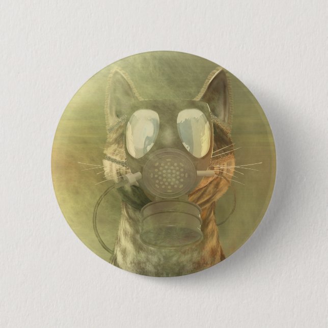 Schrödinger unterschätzt den Katzenknopf Button (Vorderseite)