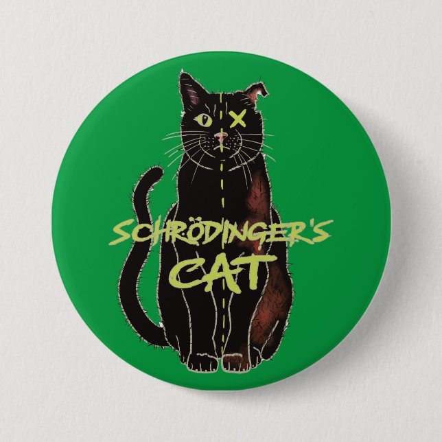 Schrodingers Cat Funny Physics Button (Vorderseite)