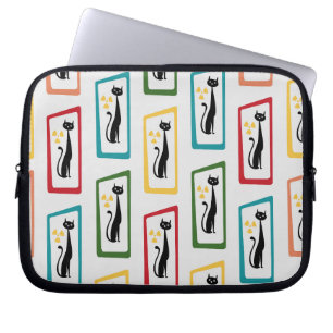 Schrödingers Cat Mid Century Modern farbig Laptopschutzhülle