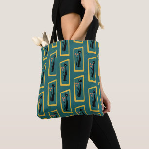 Schrödingers Cat Mid Century Modernes dunkelblau Tasche