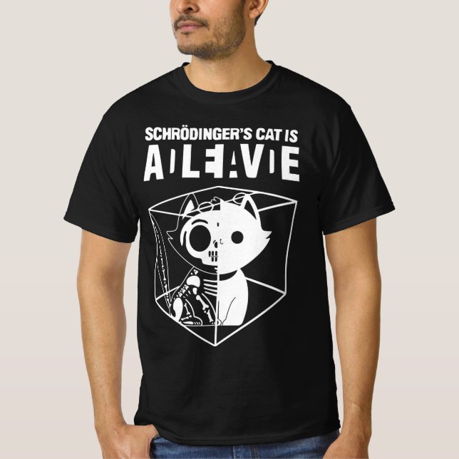 Schrodingers Katze, lustige Wissenschaftskatze tot T-Shirt (Vorderseite)