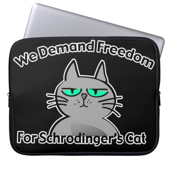 Schrodingers Katzelustiger Geek-Spaß Laptopschutzhülle (Vorderseite)