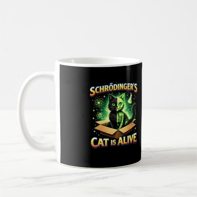 Schrödingers neugierige Katze Kaffeetasse (Links)