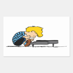 Schroeder Charlie Brown Music Rechteckiger Aufkleber