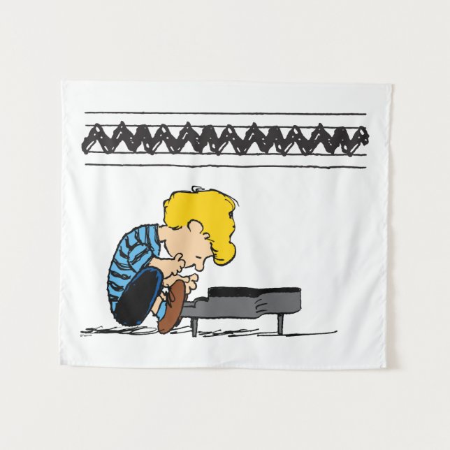Schroeder Charlie Brown Music Wandteppich (Vorderseite (Horizontal))