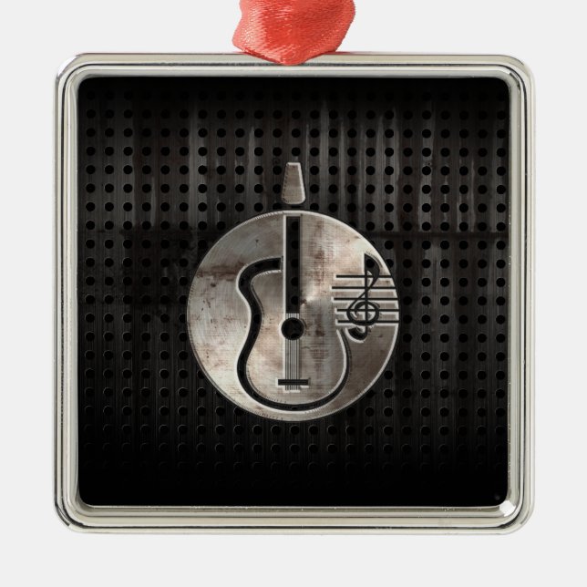 Schroffe Akustikgitarre Ornament Aus Metall (Vorne)