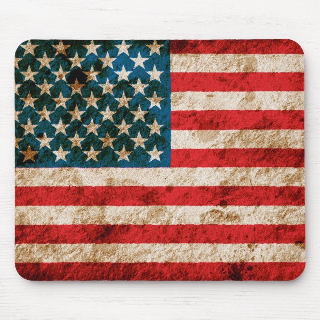 Schroffe amerikanische Flagge Mousepad (Vorne)