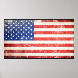 Schroffe amerikanische Flagge Poster