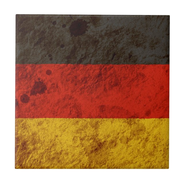 Schroffe deutsche Flagge Fliese (Vorderseite)