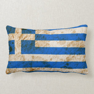 Schroffe griechische Flagge Lendenkissen