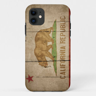 Schroffe hölzerne Kalifornien-Flagge Case-Mate iPhone Hülle
