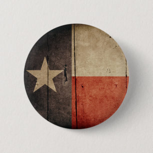 Schroffe hölzerne Texas-Flagge Button