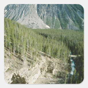 Schroffe Landschaft in Nationalpark Banffs, Kanada Quadratischer Aufkleber