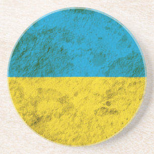 Schroffe ukrainische Flagge Sandstein Untersetzer