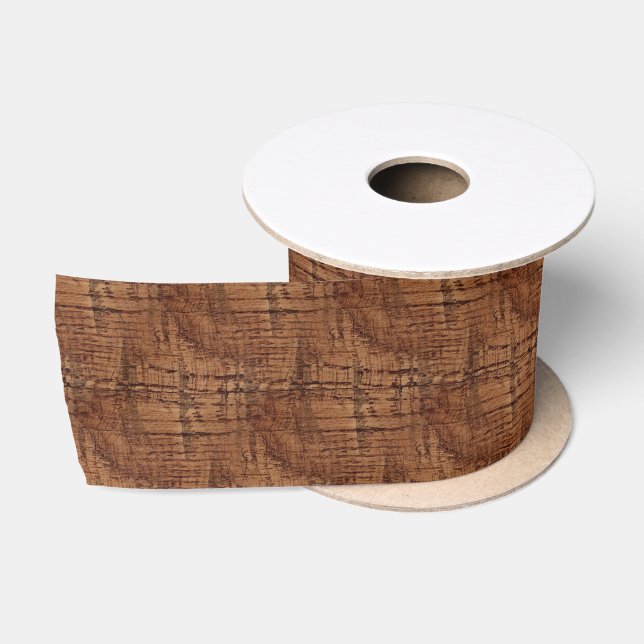 Schroffer Kastanien-Eichen-Holz-Korn-Blick Satinband (Spule)