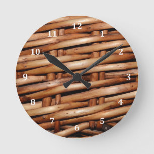 Schroffer Weidenkorb-Blick Runde Wanduhr