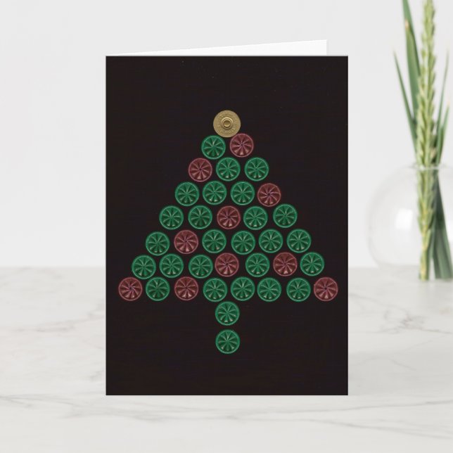 Schrotflinte-Muschel-Weihnachtsbaum Feiertagskarte (Vorderseite)